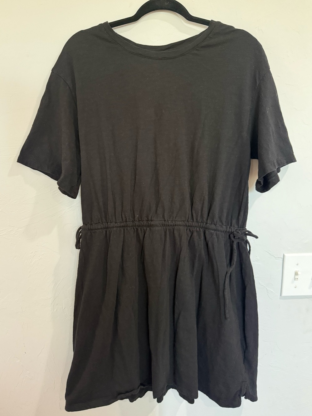 OLD NAVY- Cotton Drawstring Waist Black Tee Dress